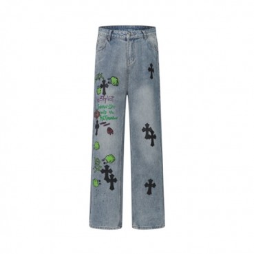 크롬하츠 남성 트렌디 청바지 - Chrom Hearts Mens Trendy Jeans 