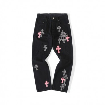 크롬하츠 남성 블랙 청바지 - Chrom Hearts Mens Black Jeans 