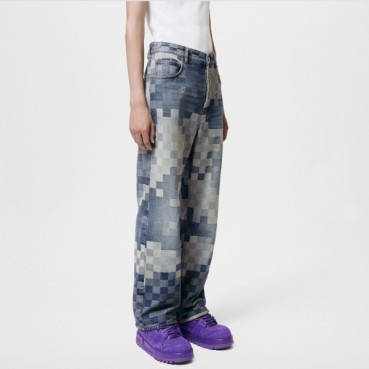 루이비통 남성 블루 청바지 - Louis vuitton Mens Blue Jeans 