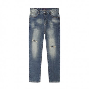 루이비통 남성 블루 청바지 - Louis vuitton Mens Blue Jeans 