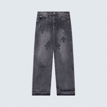크롬하츠 남성 트렌디 그레이 청바지 - Chrom Hearts Mens Gray Jeans 