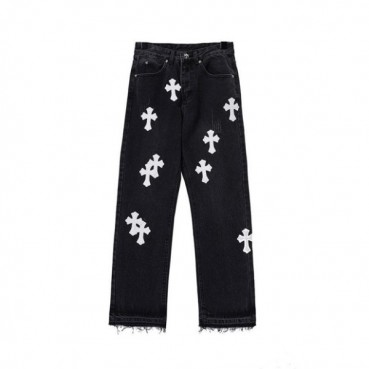 크롬하츠 남성 트렌디 블랙 청바지 - Chrom Hearts Mens Black Jeans 
