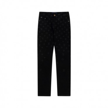 루이비통 남성 블랙 청바지 - Louis vuitton Mens Black Jeans 