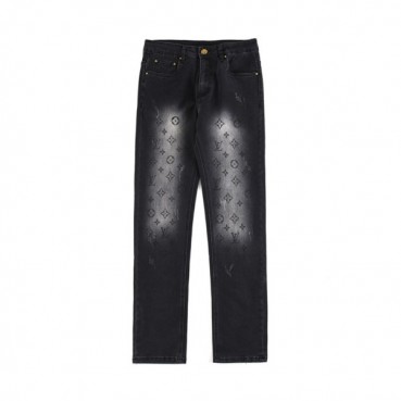 루이비통 남성 블랙 청바지 - Louis vuitton Mens Black Jeans 