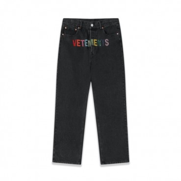 베트멍 남성 블랙 청바지 - Vetements Mens Black Pants 