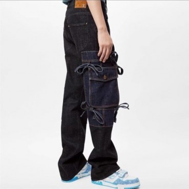 루이비통 남성 캐쥬얼 블루 청바지 - Louis vuitton Mens Blue Jeans 