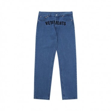 베트멍 남성 블루 청바지 - Vetements Mens Blue Jeans 