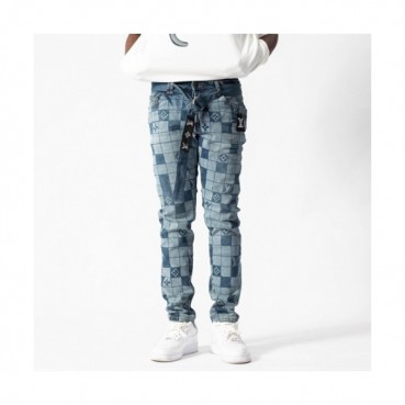 Louis vuitton  Mens Monogram Casual Pants Blue - 루이비통 2021 남성 모노그램 캐쥬얼 팬츠 Lou03376x Size(29 