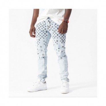 Louis vuitton  Mens Monogram Casual Pants Blue - 루이비통 2021 남성 모노그램 캐쥬얼 팬츠 Lou02964x Size(29 