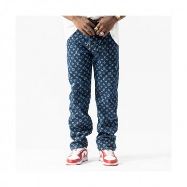 Louis vuitton  Mens Monogram Casual Pants Blue - 루이비통 2021 남성 모노그램 캐쥬얼 팬츠 Lou02851x Size(29 