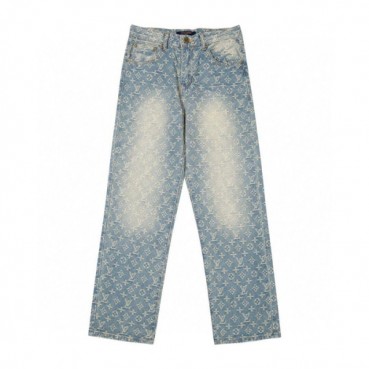 Louis vuitton  Mens Monogram Casual Pants Blue - 루이비통 2024 남성 모노그램 캐쥬얼 팬츠 Lou02848x Size(29 