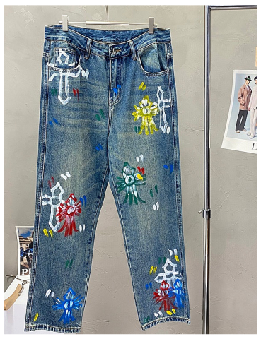Chrom Hearts 2025 Mens Casual Denim Jeans Blue - 크롬하츠 2025 남성 캐쥬얼 데님 청바지 Chr0340x Size(29 