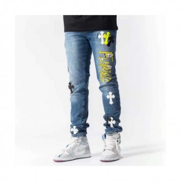[베스트]Chrom Hearts 2021 Mens Casual Denim Jeans Blue - 크롬하츠 20201남성 캐쥬얼 데님 청바지 Chr0339x Size(29 