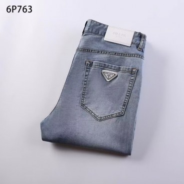 [프라다]Prada 2024 Mens Logo Casual Denim Pants - 프라다 2024 남성 로고 캐쥬얼 데님 팬츠 Pra01081x.Size(30 