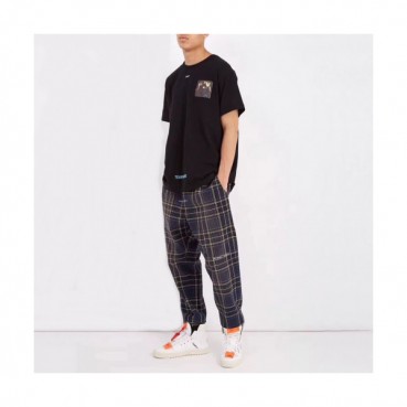 Off-White 2019 Mm/Wm Logo Cotton Casual Pants 