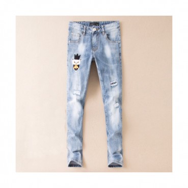 Fendi 2019 Mens Patch Logo Slim Fit Denim Pants - 펜디 남성 패치로고 슬림핏 데님 팬츠 Fen0203x.Size(28 