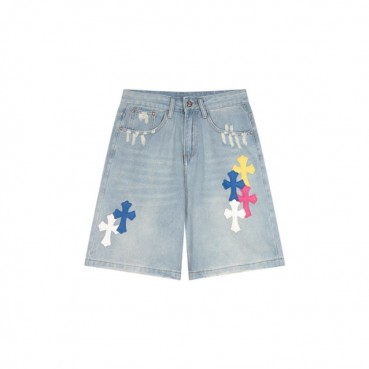 크롬하츠 남성 데님 쇼츠 - Chrom Hearts Mens Denim Shorts 