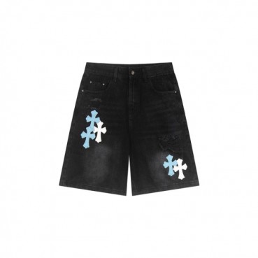 크롬하츠 남성 데님 쇼츠 - Chrom Hearts Mens Denim Shorts 