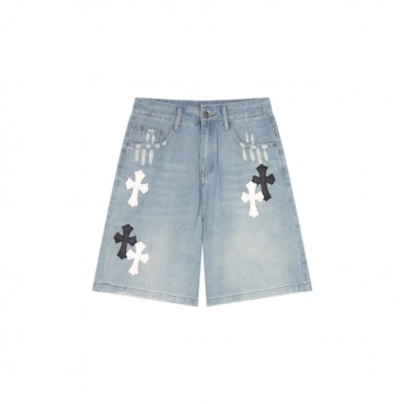 크롬하츠 남성 데님 쇼츠 - Chrom Hearts Mens Denim Shorts 
