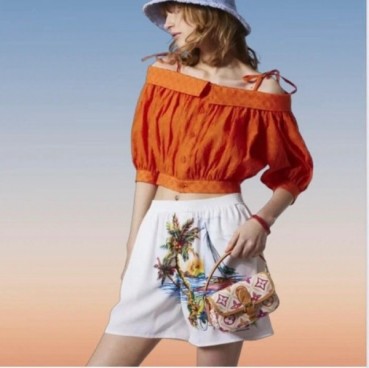 루이비통 여성 화이트 반바지 - Louis vuitton Womens Half