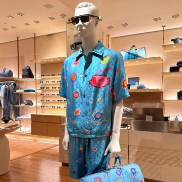 루이비통 남성 블루 반바지 - Louis vuitton Mens Blue Half