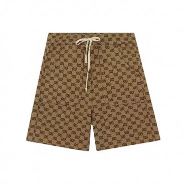 구찌 남/여 캐쥬얼  카멜 반바지 - Unisex Camel Half