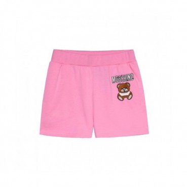 Moschino  Womens Logo Cotton Training Half-pants Pink 