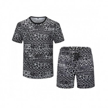 Dior 2021 Mens Casual Training Short Sleeved Clothes&Half Pants Black - 디올 2021 남성 캐쥬얼 반팔 트레이닝복&반바지 Dio01232x Size(m 