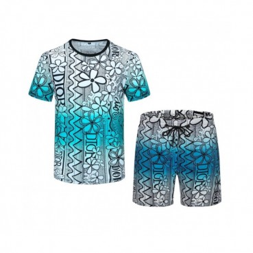 Dior 2021 Mens Casual Training Short Sleeved Clothes&Half Pants Blue - 디올 2021 남성 캐쥬얼 반팔 트레이닝복&반바지 Dio01231x Size(m 