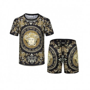 [럭셔리]Versace 2021 Mens Medusa Silket Training Short Sleeved Clothes&Half Pants - 베르사체 2021 남성 메두사 실켓 반팔 트레이닝복&반바지 Ver0818x Size(m 