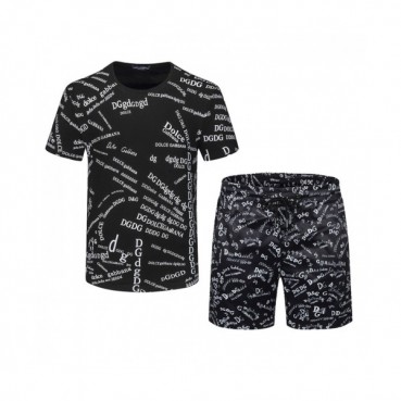 Dolce&Gabbana 2021 Mens Casual Training Short Sleeved Clothes&Half Pants Black - 돌체앤가바나 2021 남성 캐쥬얼 트레이닝 반팔티&반바지 Dol0318x Size(m 
