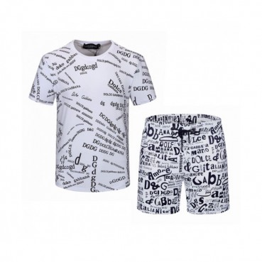 Dolce&Gabbana 2021 Mens Casual Training Short Sleeved Clothes&Half Pants White - 돌체앤가바나 2021 남성 캐쥬얼 트레이닝 반팔티&반바지 Dol0317x Size(m 