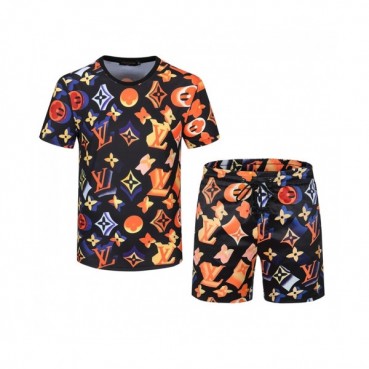 Louis vuitton 2021 Mens Casual Logo Training Short Sleeved Clothes&Half Pants Black - 루이비통 2021 남성 캐쥬얼 로고 반팔 트레이닝복&반바지 Lou02785x Size(m 