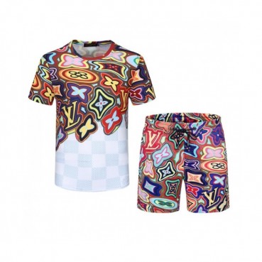 Louis vuitton 2021 Mens Casual Logo Training Short Sleeved Clothes&Half Pants White - 루이비통 2021 남성 캐쥬얼 로고 반팔 트레이닝복&반바지 Lou02784x Size(m 