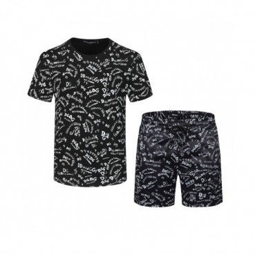 Dolce&Gabbana 2021 Mens Casual Training Short Sleeved Clothes&Half Pants Black - 돌체앤가바나 2021 남성 캐쥬얼 트레이닝 반팔티&반바지 Dol0321x Size(m 