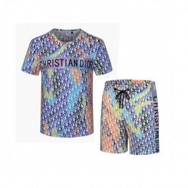 Dior 2021 Mens Casual Training Short Sleeved Clothes&Half Pants Blue - 디올 2021 남성 캐쥬얼 반팔 트레이닝복&반바지 Dio01217x.Size(m 