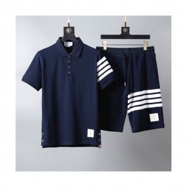 [톰브라운]Thom browne 2022 Mens Casual Training Short Sleeved Clothes&Half Pants - 톰브라운 2022 남성 캐쥬얼 트레이닝 반팔티&반바지 Thom0839x.Size(m 