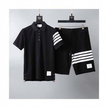 [톰브라운]Thom browne 2022 Mens Casual Training Short Sleeved Clothes&Half Pants - 톰브라운 2022 남성 캐쥬얼 트레이닝 반팔티&반바지 Thom0837x.Size(m 