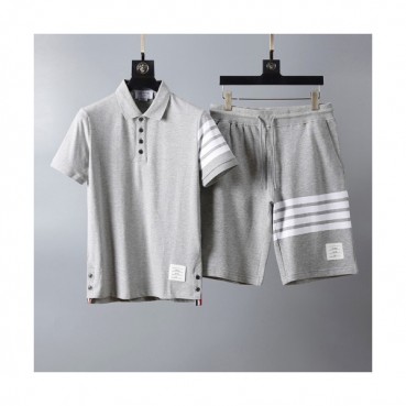 [톰브라운]Thom browne 2020 Mens Casual Training Short Sleeved Clothes&Half Pants - 톰브라운 2020 남성 캐쥬얼 트레이닝 반팔티&반바지 Thom0837x.Size(m 