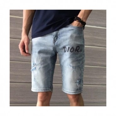 Dior 2019 Mens Initial Logo Casual Denim Half Pants -디올 남성 이니셜 로고 캐쥬얼 데님 반바지 Diohp0045.Size(28