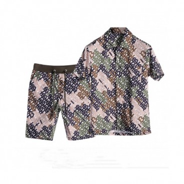 [매장판]Burberry 2019 Mens Logo Slim Fit Silk Short Sleeved Tshirt&Half Pants - 버버리 남성 로고 슬림핏 실크 반팔셔츠&반바지 Bur0809x.Size(m 