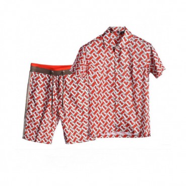 [매장판]Burberry 2019 Mens Logo Slim Fit Silk Short Sleeved Tshirt&Half Pants - 버버리 남성 로고 슬림핏 실크 반팔셔츠&반바지 Bur0802x.Size(m 
