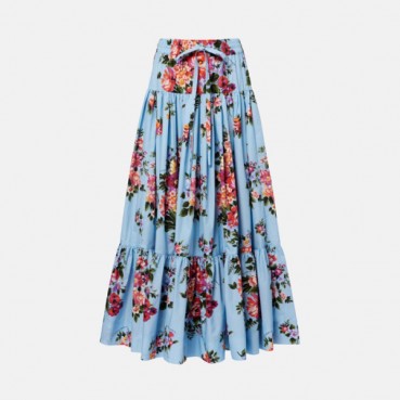 돌체앤가바나 여성 플로럴 포플린 맥시 스커트 - Dolce&Gabbana Womens Floral Poplin Maxi Skirt 