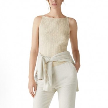 로로피아나 여성 라운드 나시 - Loro Piana Womens Sleeveless Top 