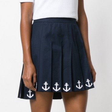 톰브라운 여성 네이비 스커트 - Thom Browne Womens Navy Skirts 