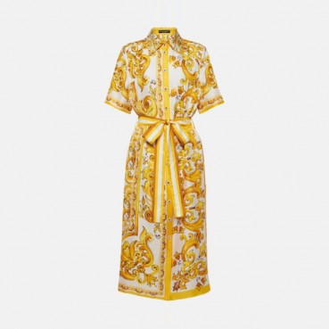 돌체앤가바나 여성 마졸리카 트윌 셔츠 드레스 - Dolce&Gabbana Womens Majolica Twill Shirt Dress 