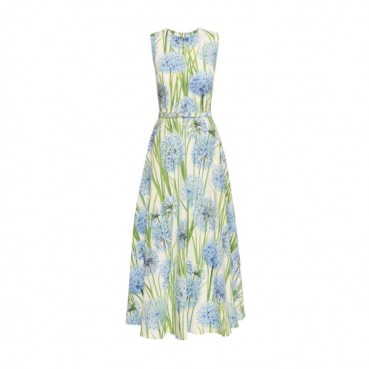 오스카 드 라 렌타 여성 플로럴 프린트 미디 드레스 - Oscar De La Renta Womens Floral