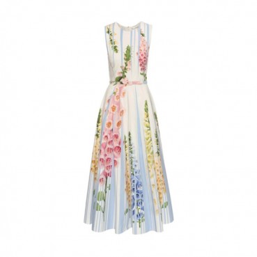 오스카 드 라 렌타 여성 플로럴 프린트 미디 드레스 - Oscar De La Renta Womens Floral