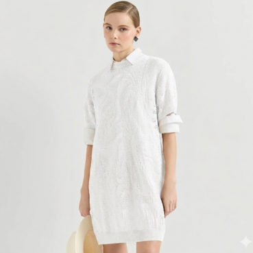 브루넬로쿠치넬리 여성 미니 드레스 - Brunello Cucinelli Womens Dazzling Water Lilies Mini Dress 