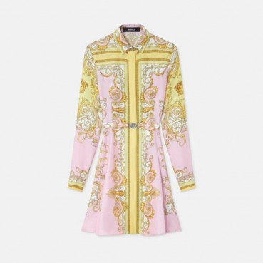 베르사체 여성 실크 드레스 - Versace Womens Silk Dress With Waist Belt 